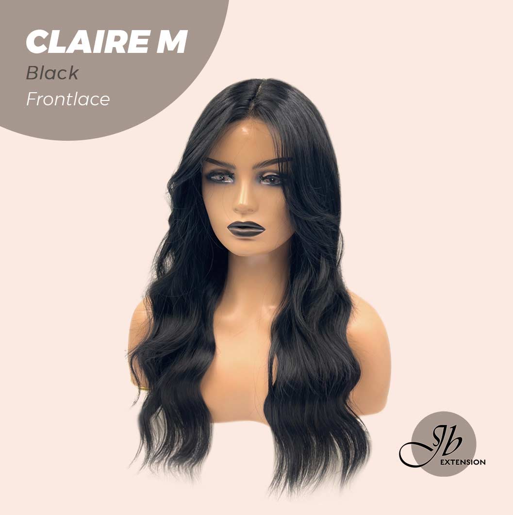 JBEXTENSION 22 Inches Body Wave Jet Black Pre-Cut Frontlace Glueless Wig CLAIRE M BLACK Alexwigs