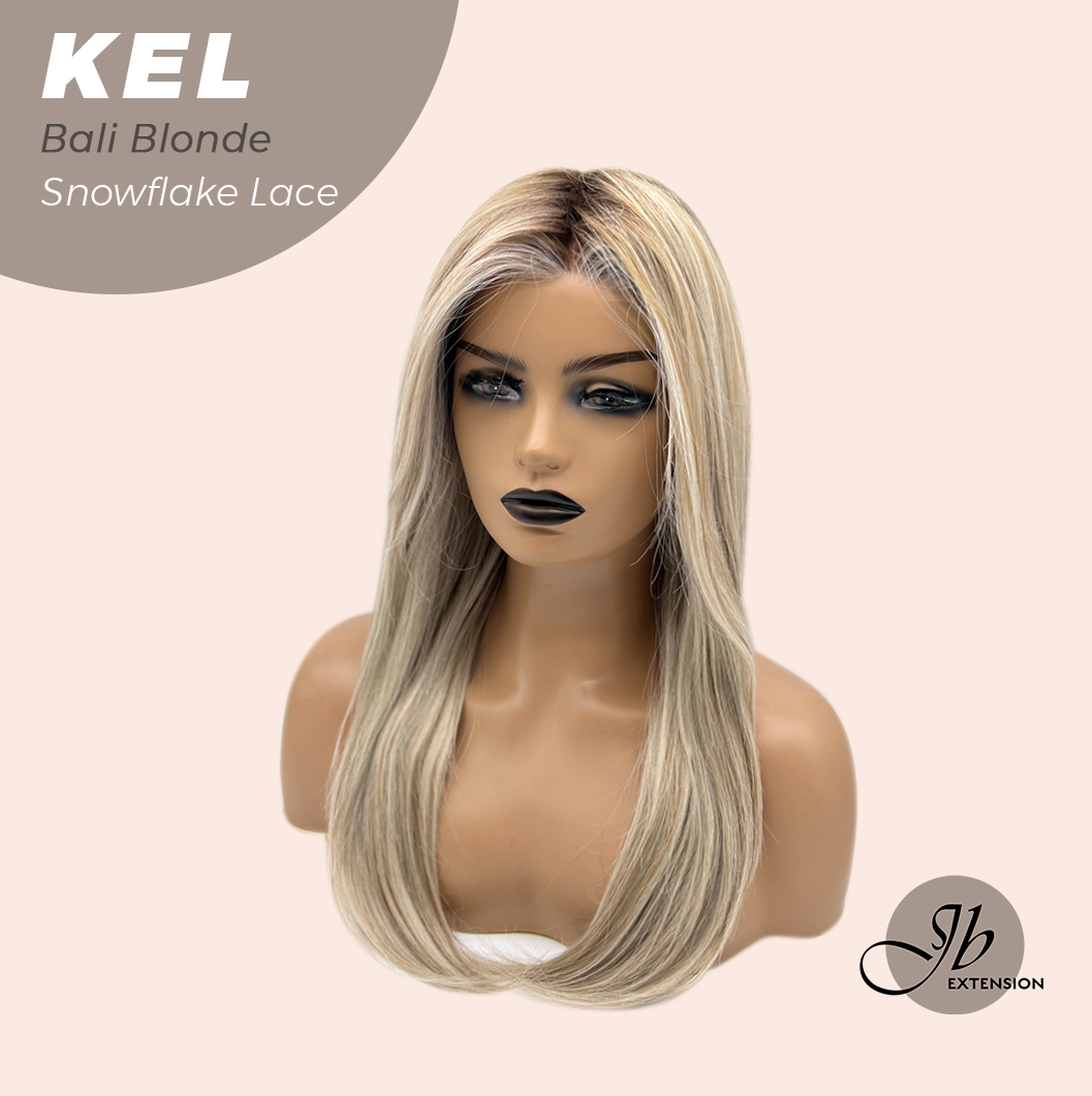 JBEXTENSION 22 Inches Bali Blonde Pre-Cut Snowflake Lace Frontlace Glueless Wig KEL BALI BLONDE【PERMATEASE】【BENDY EAR TABS】- M/L Alexwigs