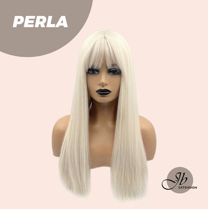 JBEXTENSION 24 Inches White Straight Wig With Bangs PERLA Alexwigs