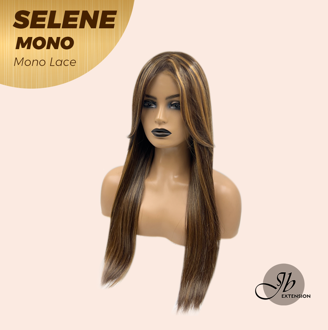 [PRE-ORDER] JBEXTENSION SELENE MONO Monofilament Handmade Wig 6X5 Full Monofilament Hand Tied Top Wig 25 Inches Caramel Mono Lace Wig With Anti-slip Silicone Strips Glueless Wig SELENE MONO【BENDY EAR TABS】 Alexwigs