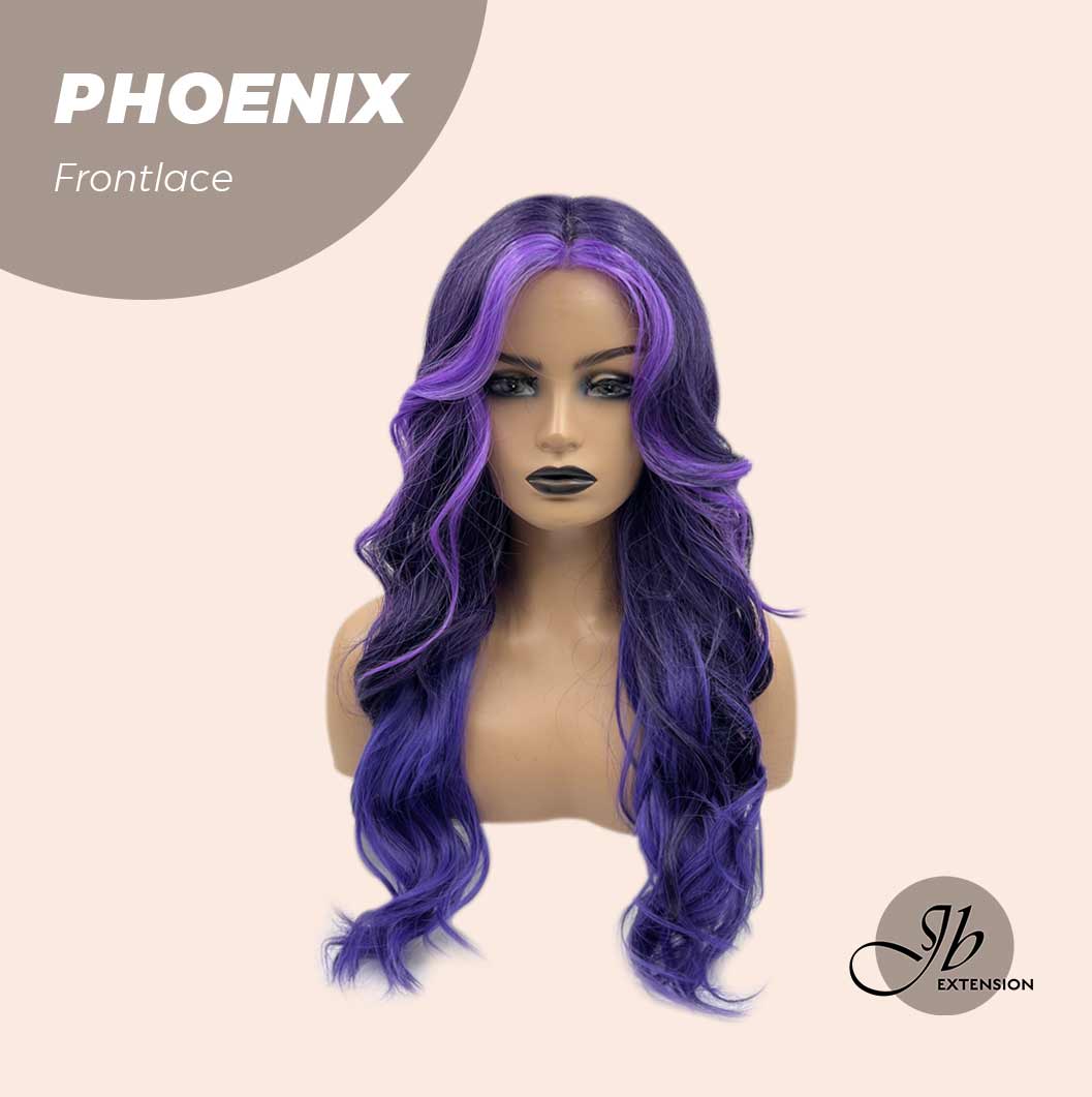 JBEXTENSION 24 Inches Mix Purple Body Wave Pre-Cut Frontlace Glueless Wig PHOENIX Alexwigs