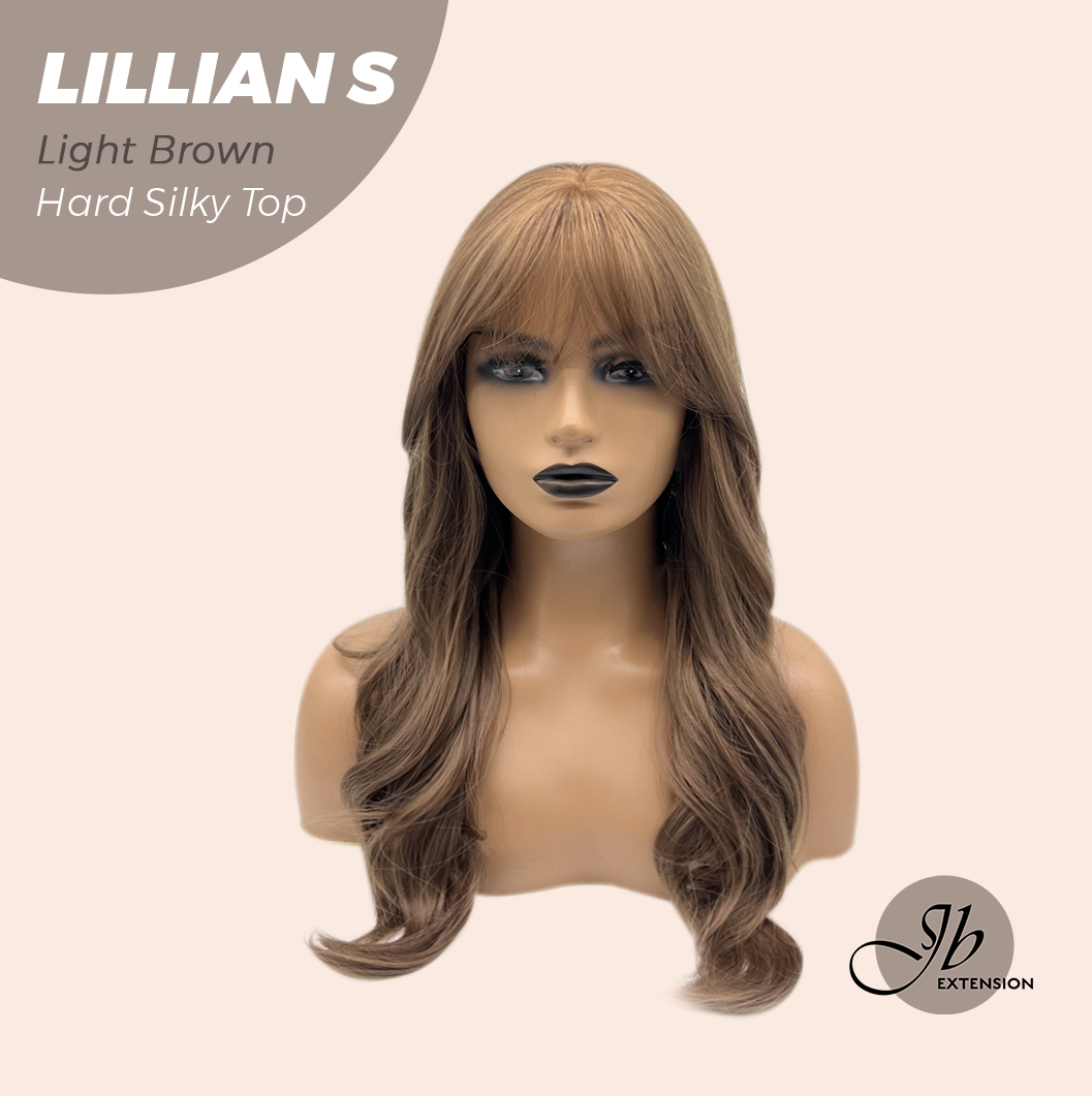 JBEXTENSION 22 Inches Scalpiana Light Brown Curly 3.5X4 Hard Silky Top Natural Scalp Effect Wig LILLIAN S LIGHT BROWN Alexwigs