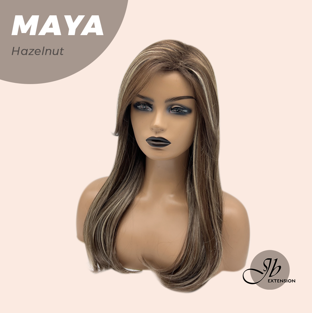 JBEXTENSION 22 Inches Hazelnut Women Fashion Full Machine Wig MAYA HAZELNUT【PLUS PERMATEASE】【BENDY EAR TABS】 Alexwigs