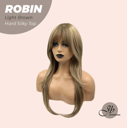 JBEXTENSION 22 Inches  Scalpiana Light Brown Wolf Cut 3.5X4 Hard Silky Top Natural Scalp Effect Wig ROBIN LIGHT BROWN Alexwigs