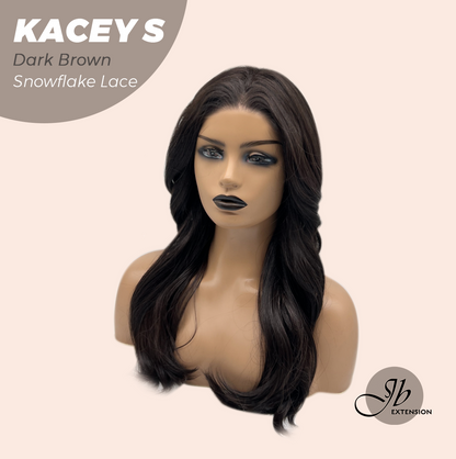 [PRE-ORDER] JBEXTENSION 20 Inches Dark Brown Pre-Cut Snowflake Lace Frontlace Glueless Wig KACEY S DARK BROWN【PERMATEASE】【BENDY EAR TABS】 Alexwigs