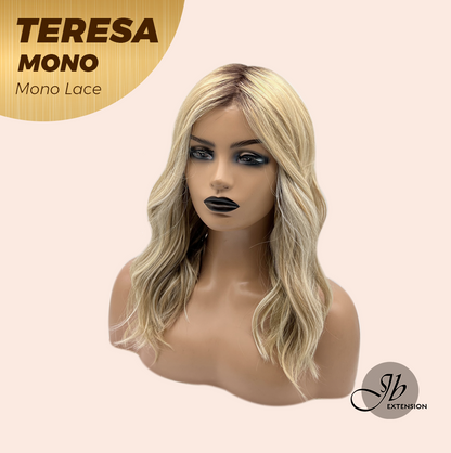 [PRE-ORDER] JBEXTENSION TERESA MONO 16INCH Monofilament Handmade Wig 6X5 Full Monofilament Hand Tied Top Wig 16 Inches Mix Blonde Curly Mono Lace Wig With Anti-slip Silicone Strips Glueless Wig TERESA MONO - 16Inch【BENDY EAR TABS】 Alexwigs