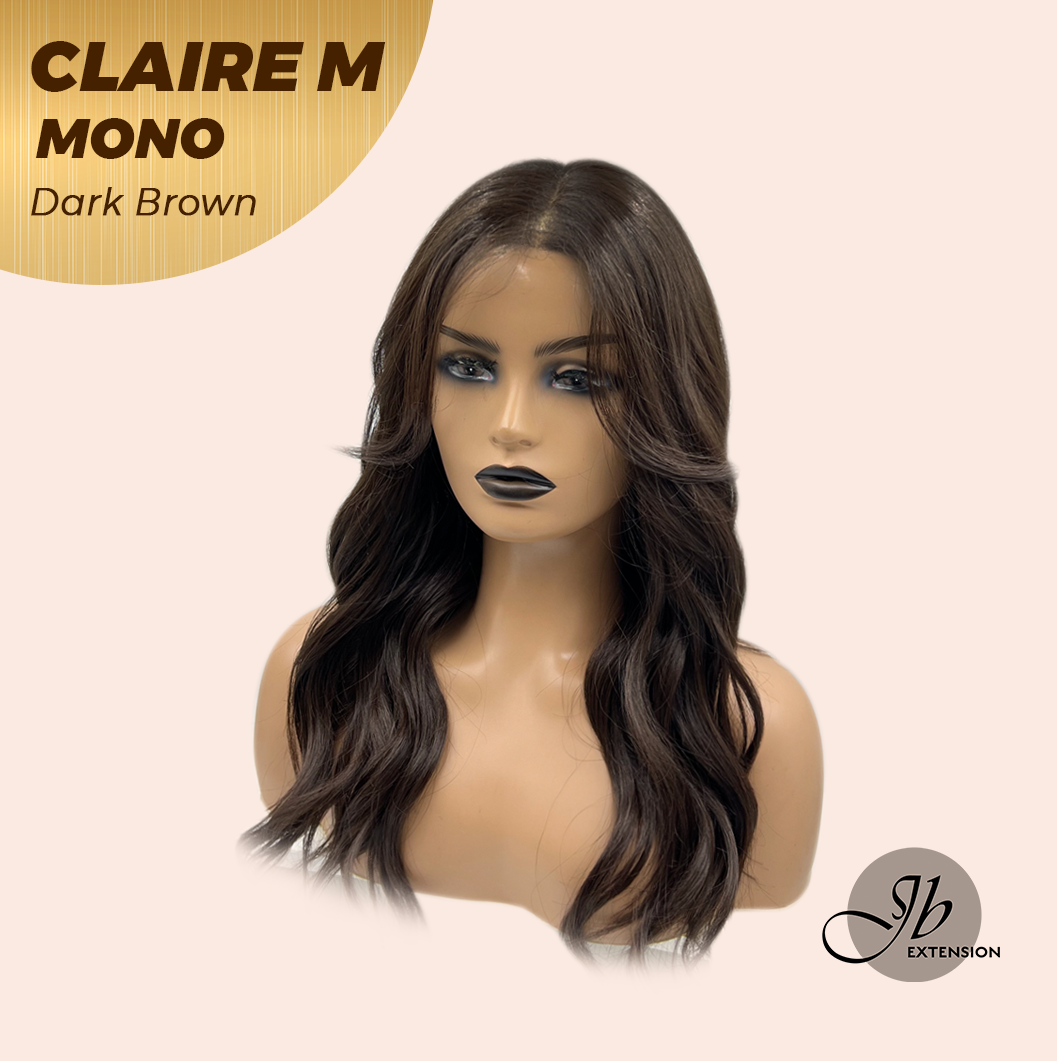 [PRE-ORDER] JBEXTENSION CLAIRE MONO DARK BROWN Partial Monofilament Wig 22 Inches Dark Brown Partial Mono Lace Glueless Wig CLAIRE MONO DARK BROWN【BENDY EAR TABS】 Alexwigs