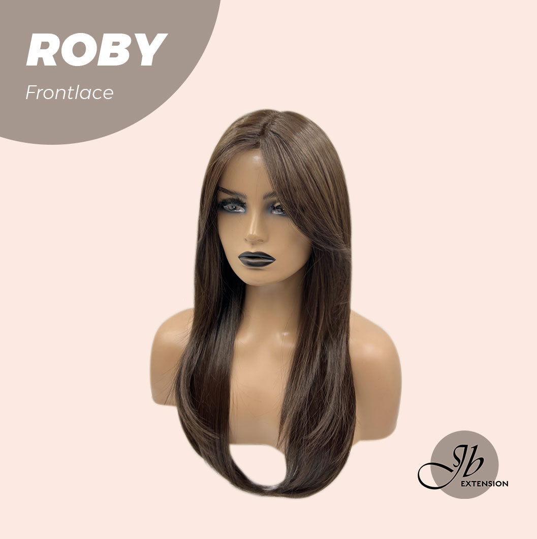 JBEXTENSION 22 Inches Brown Medium Length Women Pre-Cut Frontlace Glueless Wig ROBY Alexwigs