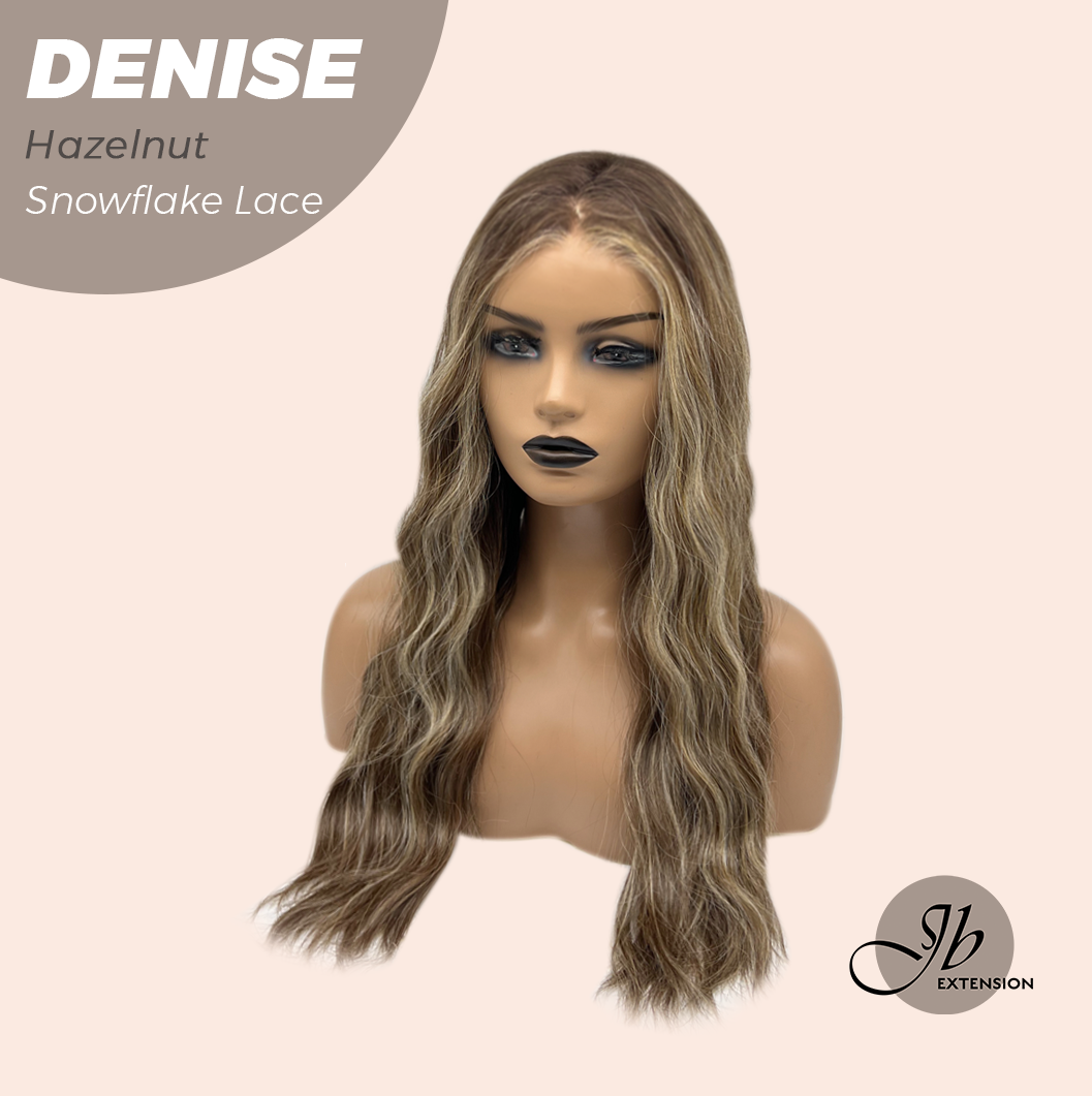 JBEXTENSION 24 Inches Hazelnut Wave Pre-Cut Snowflake Lace Frontlace Glueless Wig DENISE HAZELNUT【PERMATEASE】【BENDY EAR TABS】 Alexwigs