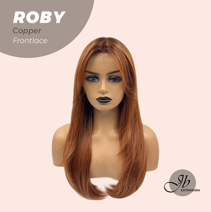 JBEXTENSION 22 Inches Copper Medium Length Women Pre-Cut Frontlace Glueless Wig ROBY COPPER Alexwigs