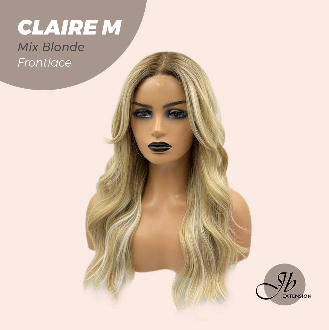 JBEXTENSION 22 Inches Body Wave Mix Blonde Pre-Cut Frontlace Glueless Wig CLAIRE M BLONDE Alexwigs