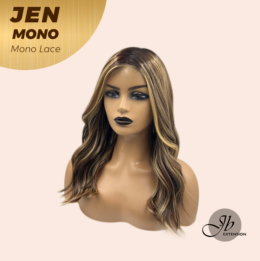 [PRE-ORDER] HOT OF SEASON -JBEXTENSION JEN MONO Monofilament Handmade Wig 6X5 Full Monofilament Hand Tied Top Wig 18 Inches Hazelnut Blonde Highlight Mono Lace Wig With Anti-slip Silicone Strips Glueless Wig JEN MONO【BENDY EAR TABS】 Alexwigs