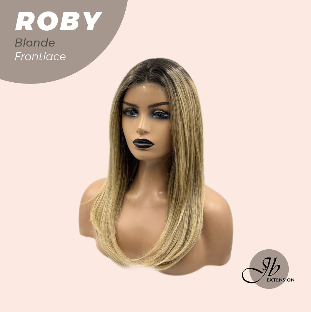 JBEXTENSION 22 Inches Blonde Medium Length Women Pre-Cut Frontlace Glueless Wig ROBY BLONDE Alexwigs