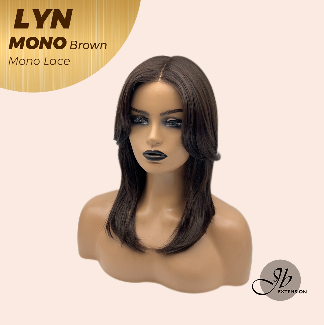 [PRE-ORDER] JBEXTENSION LYN MONO Partial Monofilament Wig 17 Inches Brown Partial Mono Lace Glueless Wig LYN MONO BROWN【BENDY EAR TABS】 Alexwigs