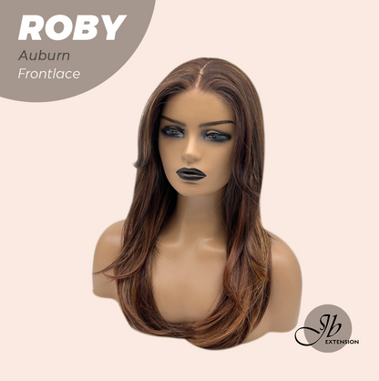 JBEXTENSION 22 Inches Auburn with Highlight Women Pre-Cut Frontlace Glueless Wig ROBY AUBURN Alexwigs
