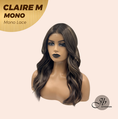 [PRE-ORDER] JBEXTENSION CLAIRE MONO Partial Monofilament Wig 22 Inches Brown With Highlight Partial Mono Lace Glueless Wig CLAIRE MONO【BENDY EAR TABS】 Alexwigs