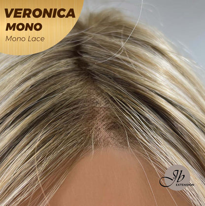 [PRE-ORDER] JBEXTENSION VERONICA MONO Monofilament Handmade Wig 6X5 Full Monofilament Hand Tied Top Wig 12 Inches Blonde Wave Mono Lace Wig With Anti-slip Silicone Strips Glueless Wig VERONICA MONO【BENDY EAR TABS】 Alexwigs