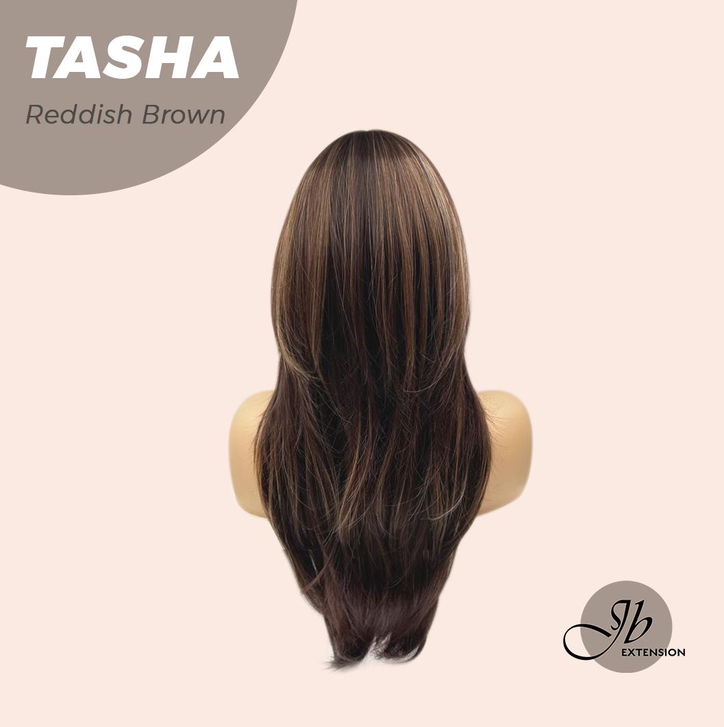 JBEXTENSION 24 Inches Wolf Cut Reddish Brown Women Wig With Bangs TASHA REDDISH BROWN Alexwigs