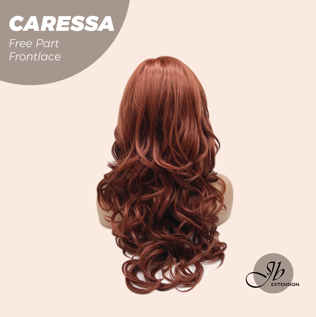 JBEXTENSION 22 Inches Copper Curly Wave 13X6 Pre-Cut Free Part Frontlae Glueless Wig CARESSA Alexwigs