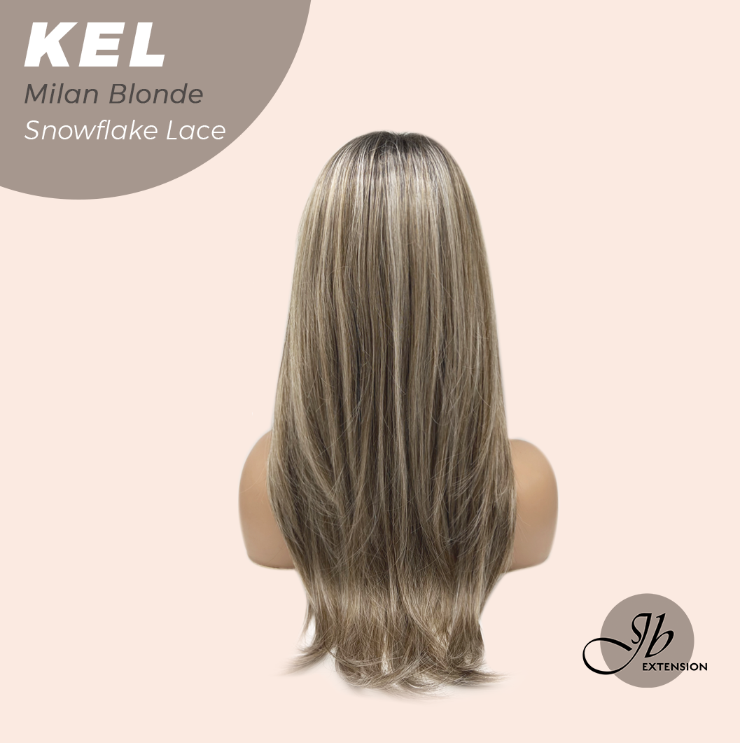 JBEXTENSION 22 Inches Milan Blonde Pre-Cut Snowflake Lace Frontlace Glueless Wig KEL MILAN BLONDE【PERMATEASE】【BENDY EAR TABS】- M/L Alexwigs