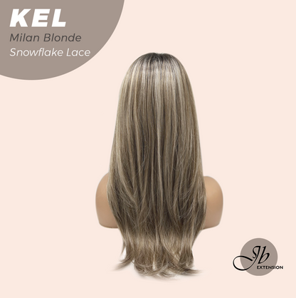 JBEXTENSION 22 Inches Milan Blonde Pre-Cut Snowflake Lace Frontlace Glueless Wig KEL MILAN BLONDE【PERMATEASE】【BENDY EAR TABS】- M/L Alexwigs