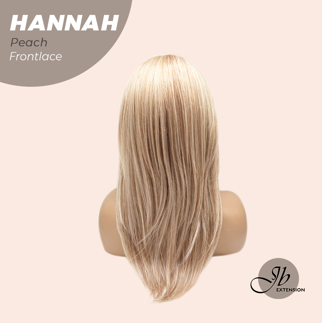 JBEXTENSION 20 Inches Peach Pre-Cut Frontlace Glueless Wig with Bangs HANNAH PEACH Alexwigs