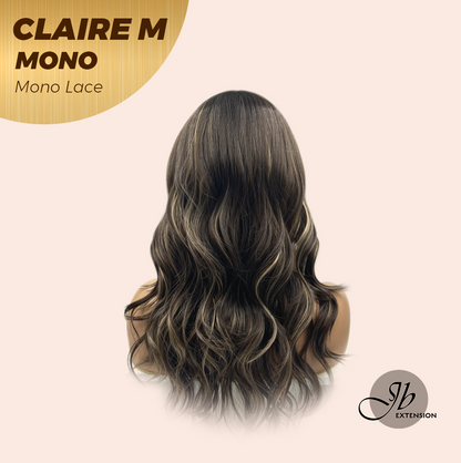 [PRE-ORDER] JBEXTENSION CLAIRE MONO Partial Monofilament Wig 22 Inches Brown With Highlight Partial Mono Lace Glueless Wig CLAIRE MONO【BENDY EAR TABS】 Alexwigs