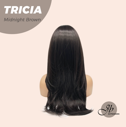 JBEXTENSION 23 Inches Curly Midnight Brown( Black/Brown) Wig TRICIA MIDNIGHT BROWN Alexwigs