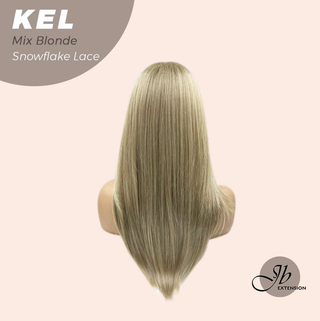 JBEXTENSION 22 Inches Mix Blonde Pre-Cut Snowflake Lace Frontlace Glueless Wig KEL MIX BLONDE【PERMATEASE】【BENDY EAR TABS】- S/M Alexwigs