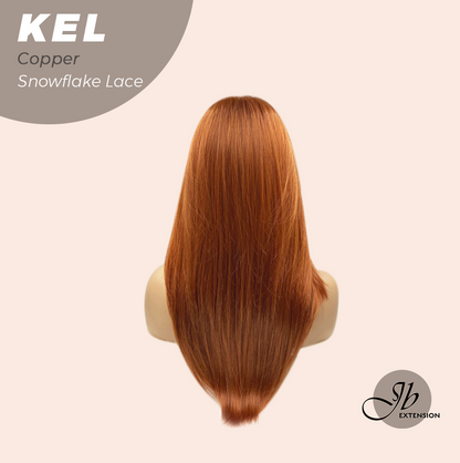 JBEXTENSION 22 Inches Copper Pre-Cut Snowflake Lace Frontlace Glueless Wig KEL COPPER【PERMATEASE】【BENDY EAR TABS】- S/M Alexwigs