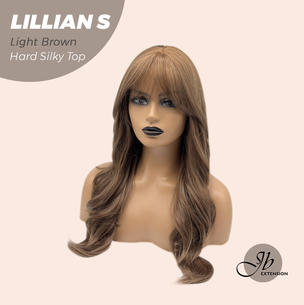 JBEXTENSION 22 Inches Scalpiana Light Brown Curly 3.5X4 Hard Silky Top Natural Scalp Effect Wig LILLIAN S LIGHT BROWN Alexwigs