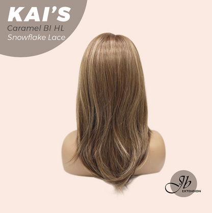 [PRE-ORDER] JBEXTENSION 18 Inches Caramel Blonde Highlight Pre-Cut Snowflake Lace Frontlace Glueless Wig KAI'S CARAMEL BLONDE HIGHLIGHT【PERMATEASE】【BENDY EAR TABS】 Alexwigs
