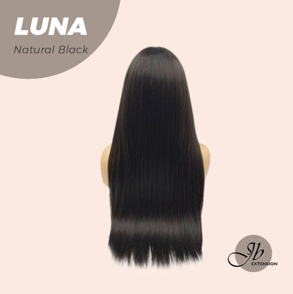 JBEXTENSION 24 Inches Long Straight Nature Black Wig With Bangs LUNA NATURAL BLACK Alexwigs