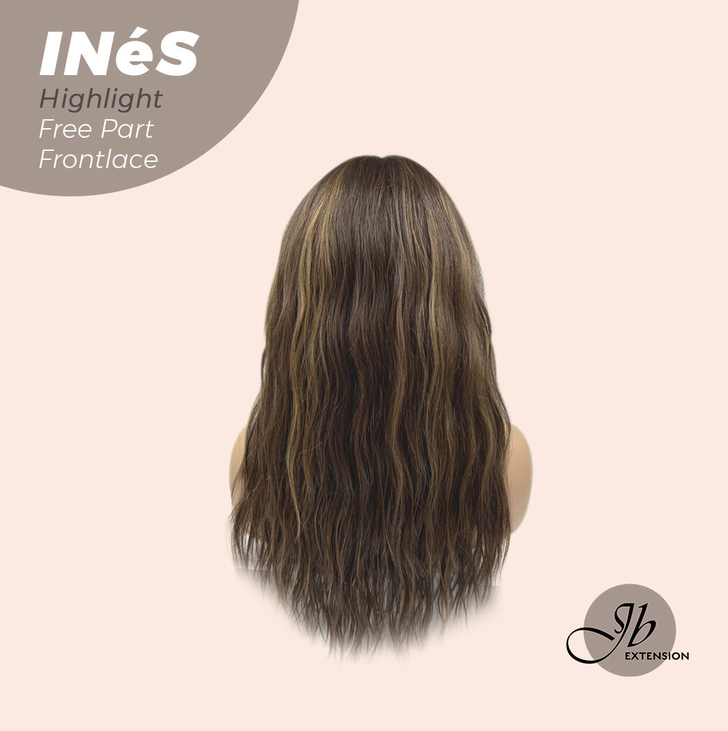 JBEXTENSION 22 Inches Brown With Highlight Body Wave Pre-Cut Free Part Frontlae Glueless Wig INéS HIGHLIGHT Alexwigs