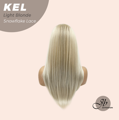 JBEXTENSION 22 Inches Light Blonde Pre-Cut Snowflake Lace Frontlace Glueless Wig KEL LIGHT BLONDE【PERMATEASE】【BENDY EAR TABS】- S/M Alexwigs