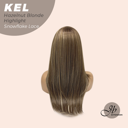 [PRE-ORDER] JBEXTENSION 22 Inches Hazelnut Blonde Highlight Pre-Cut Snowflake Lace Frontlace Glueless Wig KEL HAZELNUT【PERMATEASE】【BENDY EAR TABS】- M/L Alexwigs