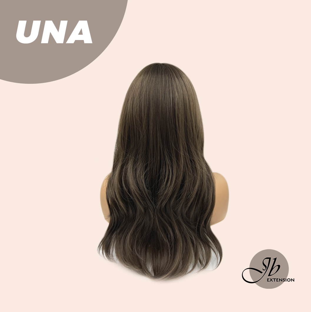 JBEXTENSION 22 Inches Cold Brown Wave With Bangs Wig UNA Alexwigs