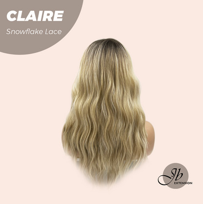 JBEXTENSION 22 Inches Mix Blonde Pre-Cut Snowflake Lace Frontlace Glueless Wig CLAIRE SNOWFLAKE【PERMATEASE】【BENDY EAR TABS】- M/L Alexwigs