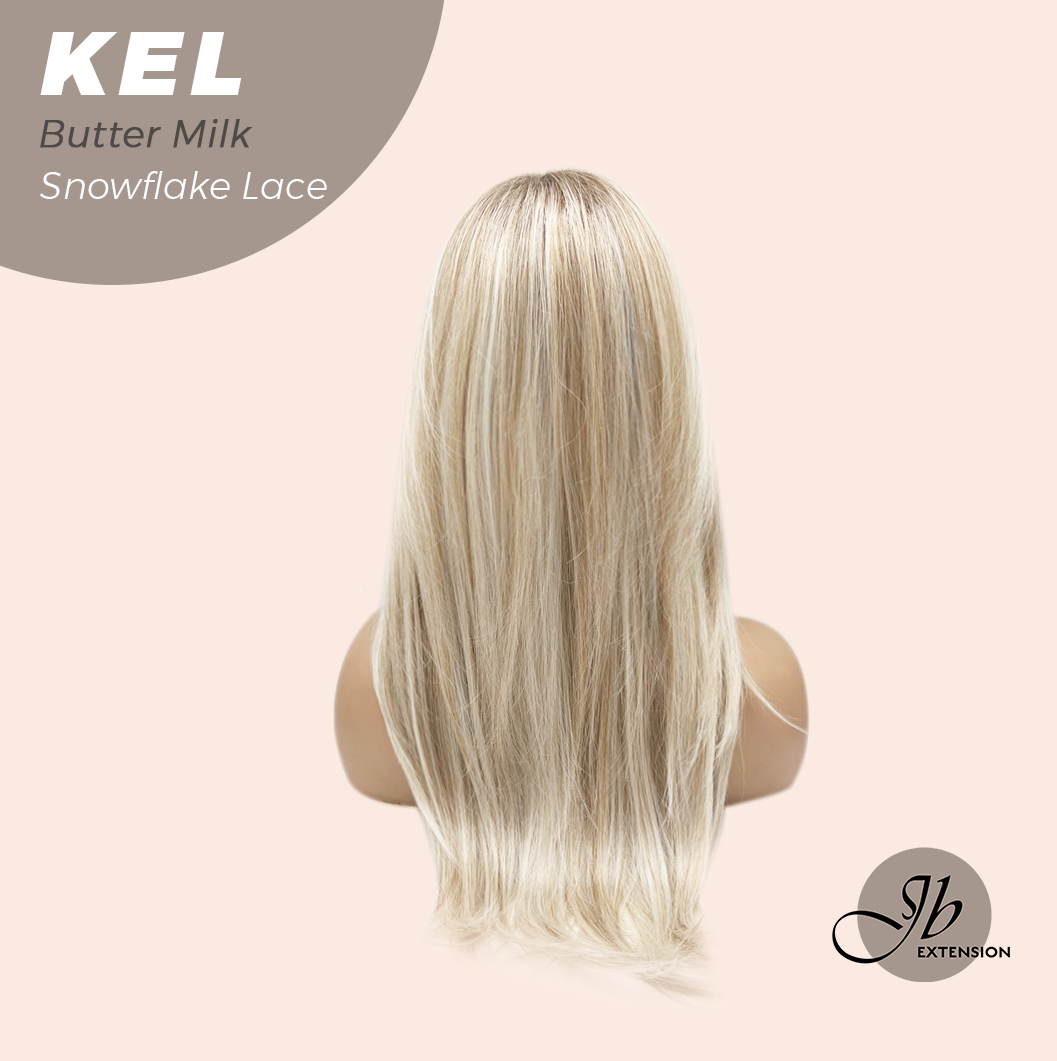 JBEXTENSION 22 Inches Butter Milk Pre-Cut Snowflake Lace Frontlace Glueless Wig KEL BUTTER MILK【PERMATEASE】【BENDY EAR TABS】- M/L Alexwigs