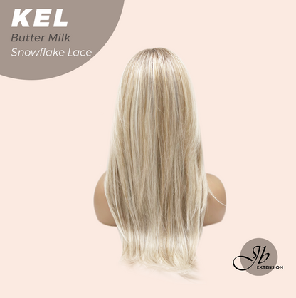 JBEXTENSION 22 Inches Butter Milk Pre-Cut Snowflake Lace Frontlace Glueless Wig KEL BUTTER MILK【PERMATEASE】【BENDY EAR TABS】- M/L Alexwigs
