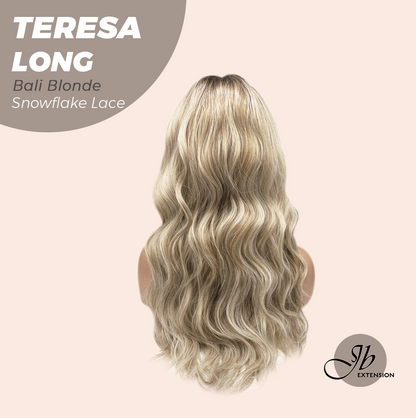 JBEXTENSION 22 Inches Long Bali Blonde Pre-Cut Snowflake Lace Frontlace Glueless Wig TERESA LONG BALI BLONDE【PERMATEASE】【BENDY EAR TABS】 Alexwigs
