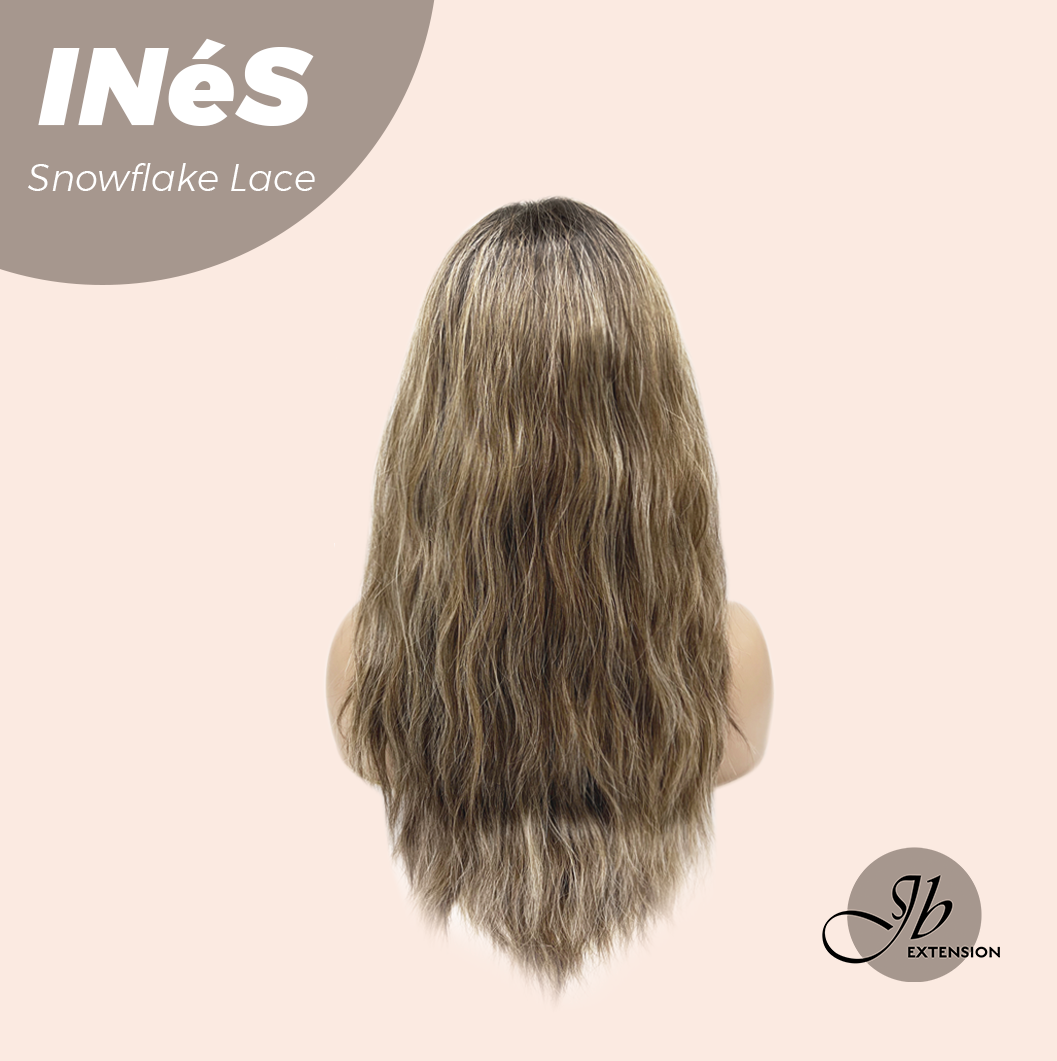 JBEXTENSION 22 Inches Mix Blonde Pre-Cut Snowflake Lace Frontlace Glueless Wig INéS SNOWFLAKE【PERMATEASE】【BENDY EAR TABS】- S/M Alexwigs