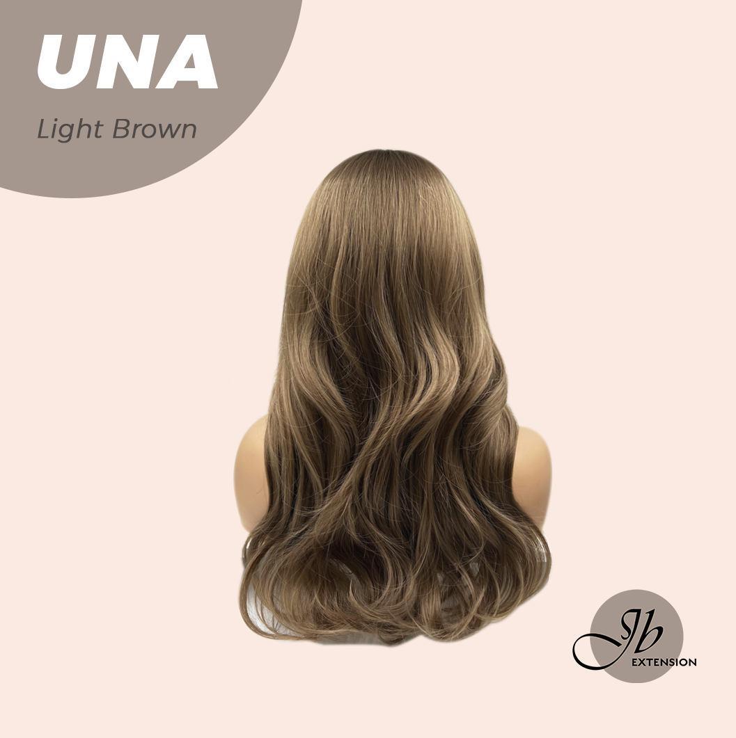 JBEXTENSION 22 Inches Light Brown Wave With Bangs Wig UNA LIGHT BROWN Alexwigs