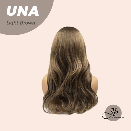 JBEXTENSION 22 Inches Light Brown Wave With Bangs Wig UNA LIGHT BROWN Alexwigs