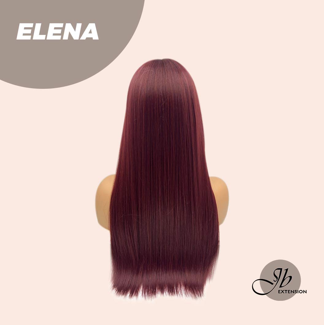JBEXTENSION 22 Inches Straight Red Hime Cut Wig With Bangs ELENA Alexwigs
