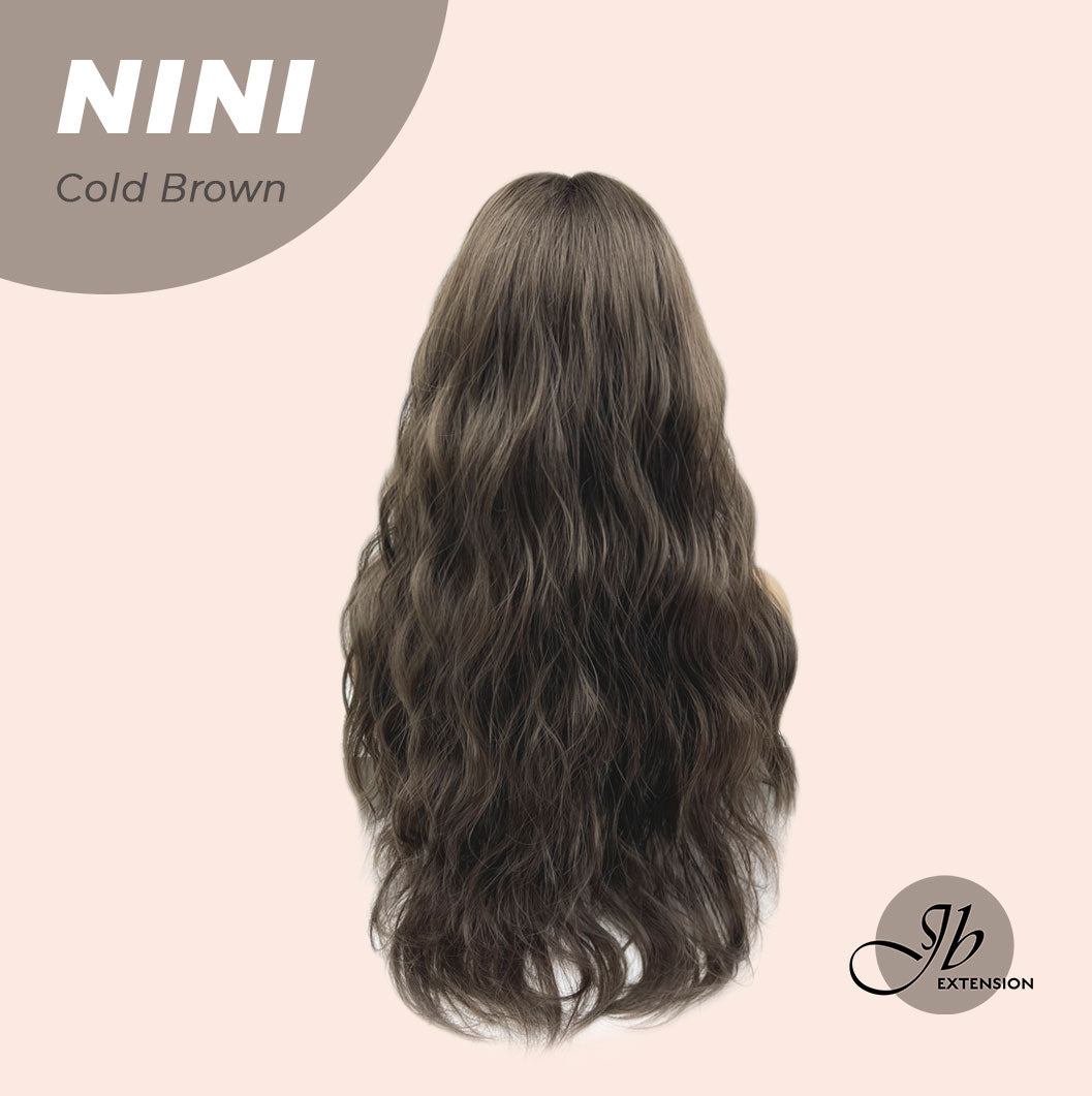JBEXTENSION 24 Inches Cold Brown Body Wave Wig With Cute Bangs NINI Alexwigs