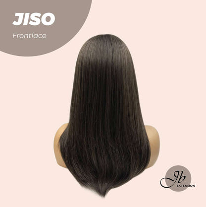 JBEXTENSION 20 Inches Nature Brown Pre-Cut Frontlace Glueless Wig With Bangs JISO Alexwigs