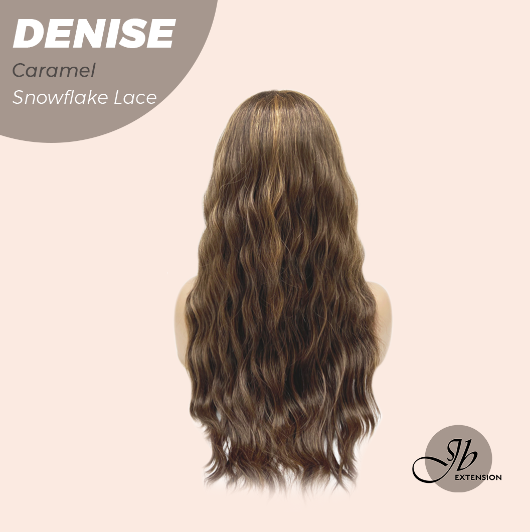 JBEXTENSION 24 Inches Caramel Wave Pre-Cut Snowflake Lace Frontlace Glueless Wig DENISE CARAMEL【PERMATEASE】【BENDY EAR TABS】- S/M Alexwigs