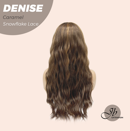 JBEXTENSION 24 Inches Caramel Wave Pre-Cut Snowflake Lace Frontlace Glueless Wig DENISE CARAMEL【PERMATEASE】【BENDY EAR TABS】- S/M Alexwigs