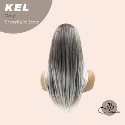 JBEXTENSION 22 Inches Grey Pre-Cut Snowflake Lace Frontlace Glueless Wig KEL GREY【PERMATEASE】【BENDY EAR TABS】 Alexwigs